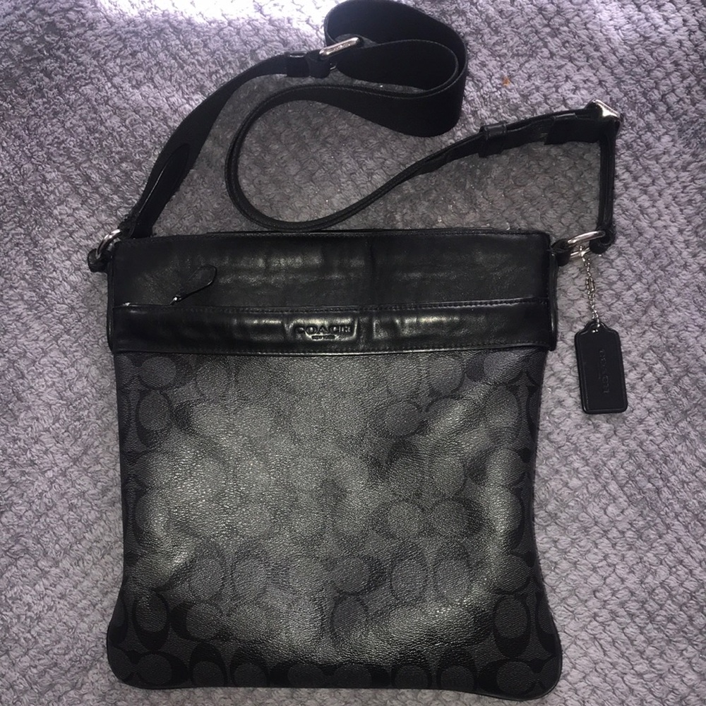 Gotham slim crossbody Coach Purse in Signature Print (Damaged)